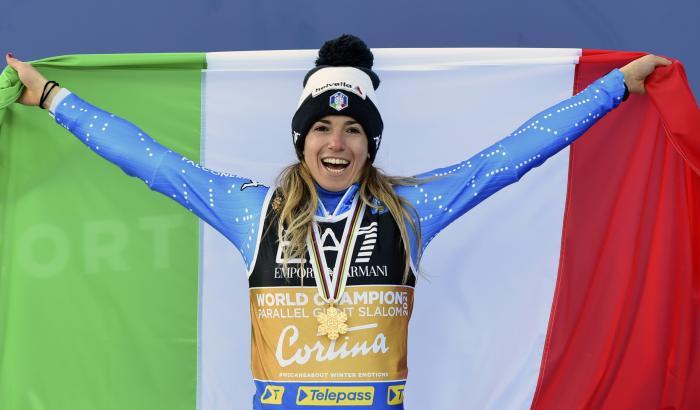 L’Italia conquista il primo oro a Cortina con Marta Bassino L’Italia conquista il primo oro a Cortina con Marta Bassino