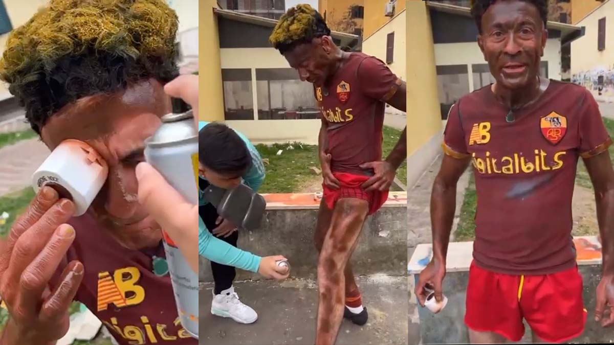 Tifosi della Roma verniciano un uomo di marrone per farlo assomigliare ad Abraham chiamandolo "mongoloide"